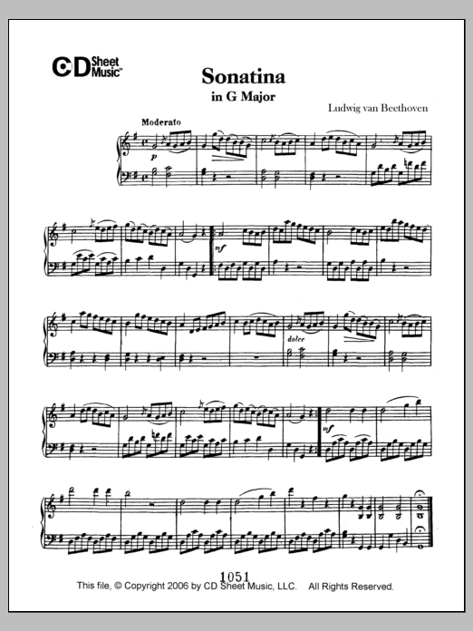Download Ludwig van Beethoven Sonatina in G Major Sheet Music