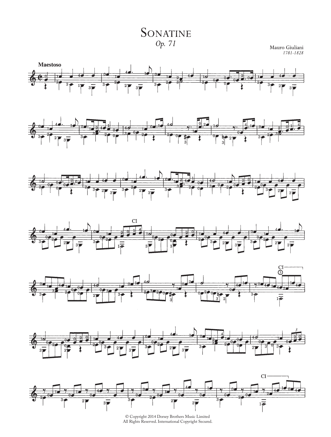 Download Mauro Giuliani Sonatine Sheet Music