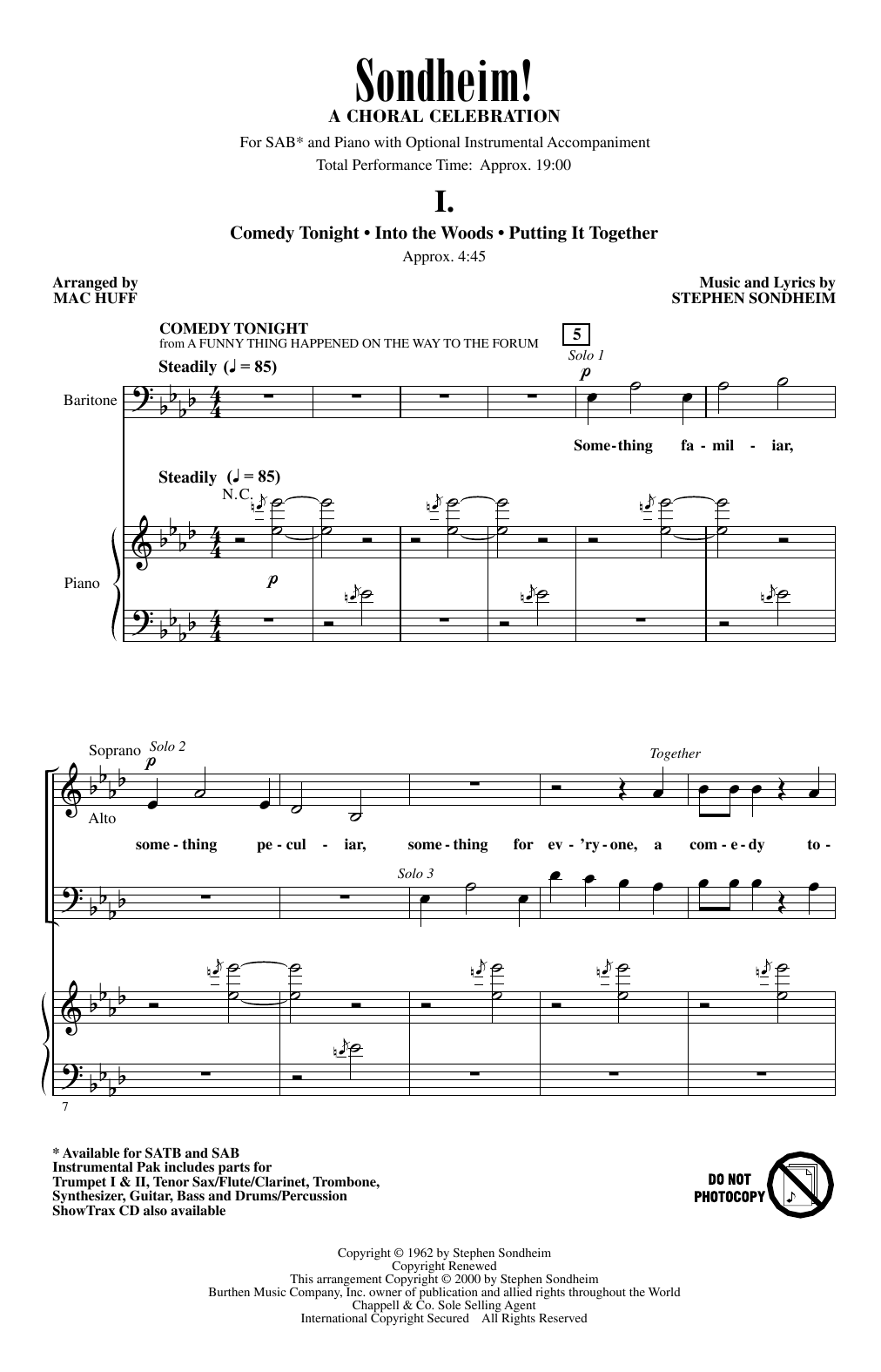 Download Stephen Sondheim Sondheim! A Choral Celebration (Medley) Sheet Music