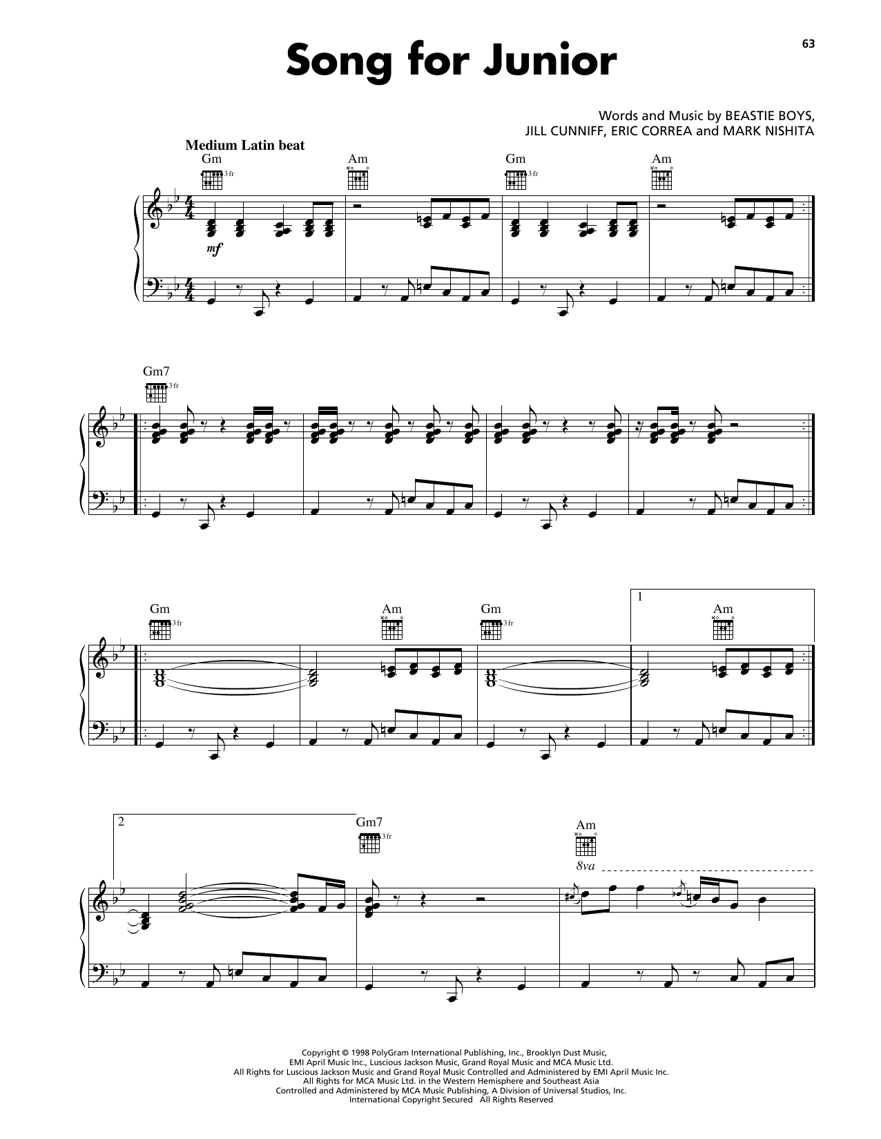 Download Beastie Boys Song For Junior Sheet Music