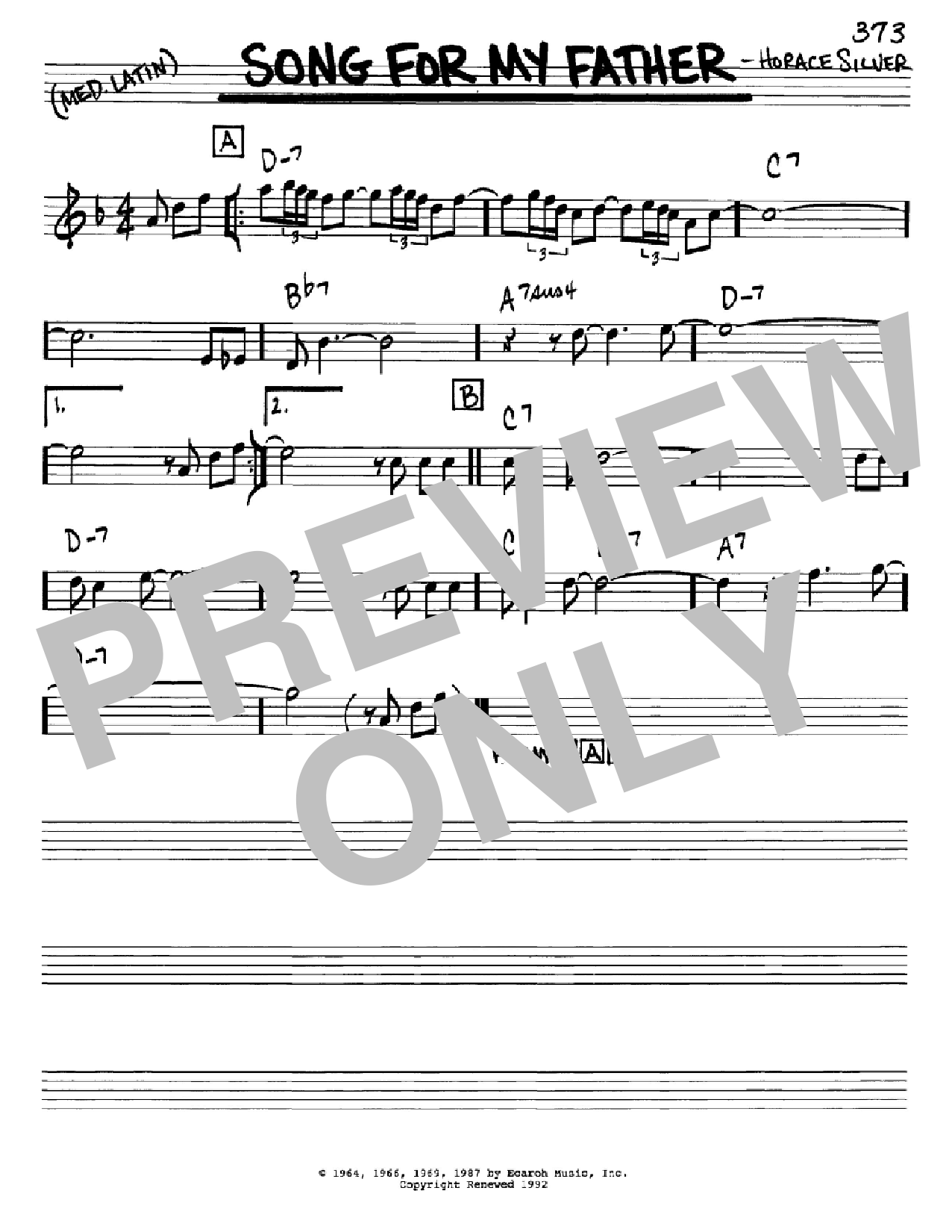 Download Horace Silver Song For My Father Sheet Music
