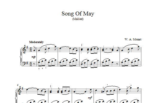 Download Wolfgang Amadeus Mozart Song Of May Sheet Music