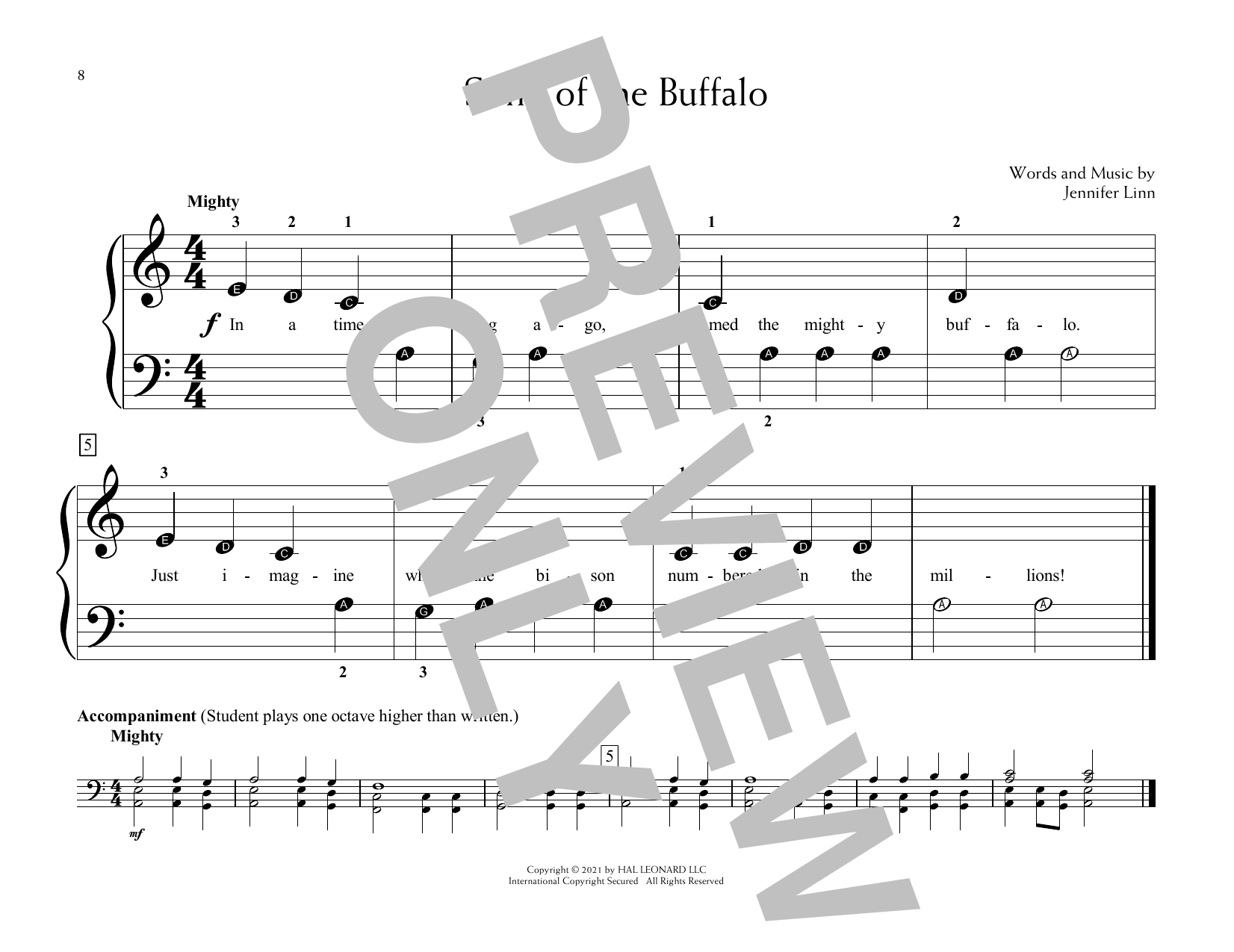 Download Jennifer Linn Song Of The Buffalo Sheet Music