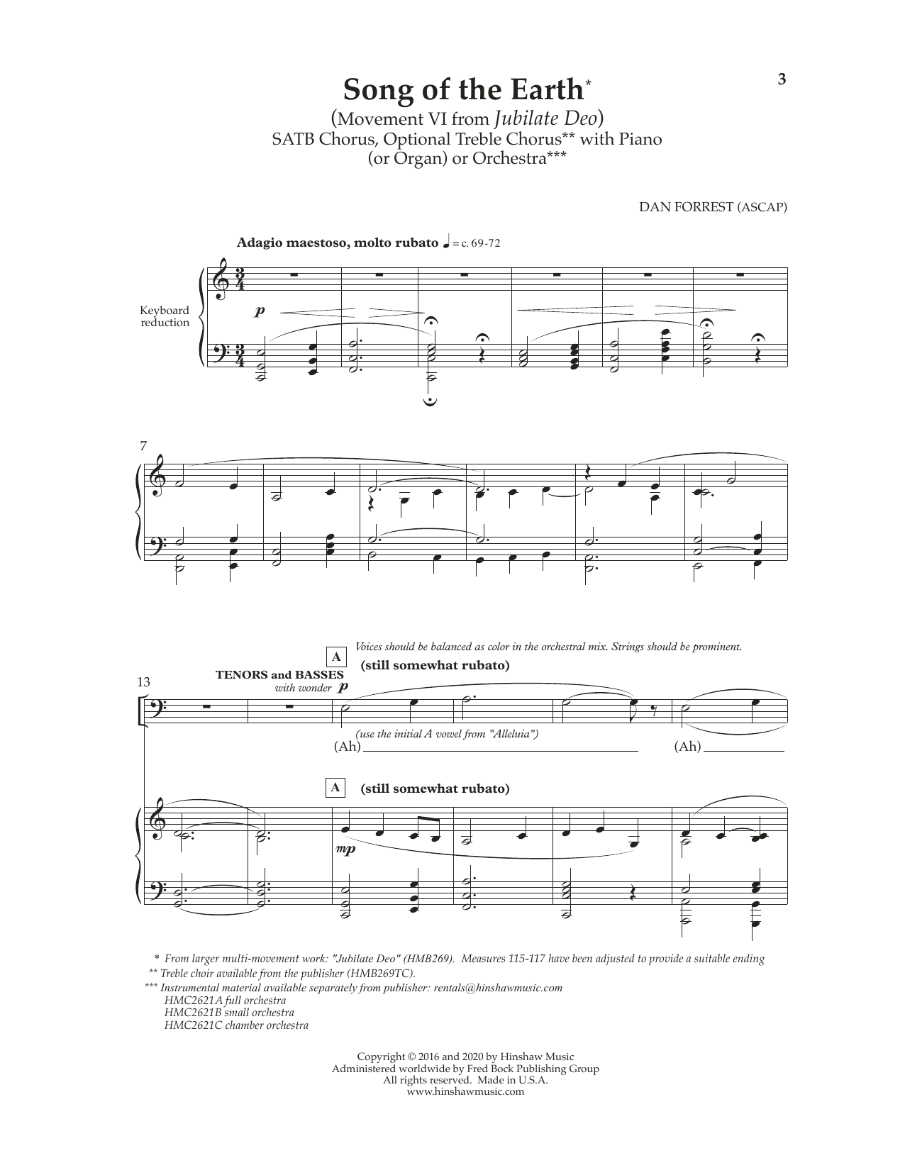 Download Dan Forrest Song Of The Earth (Movement VI) (from J Sheet Music