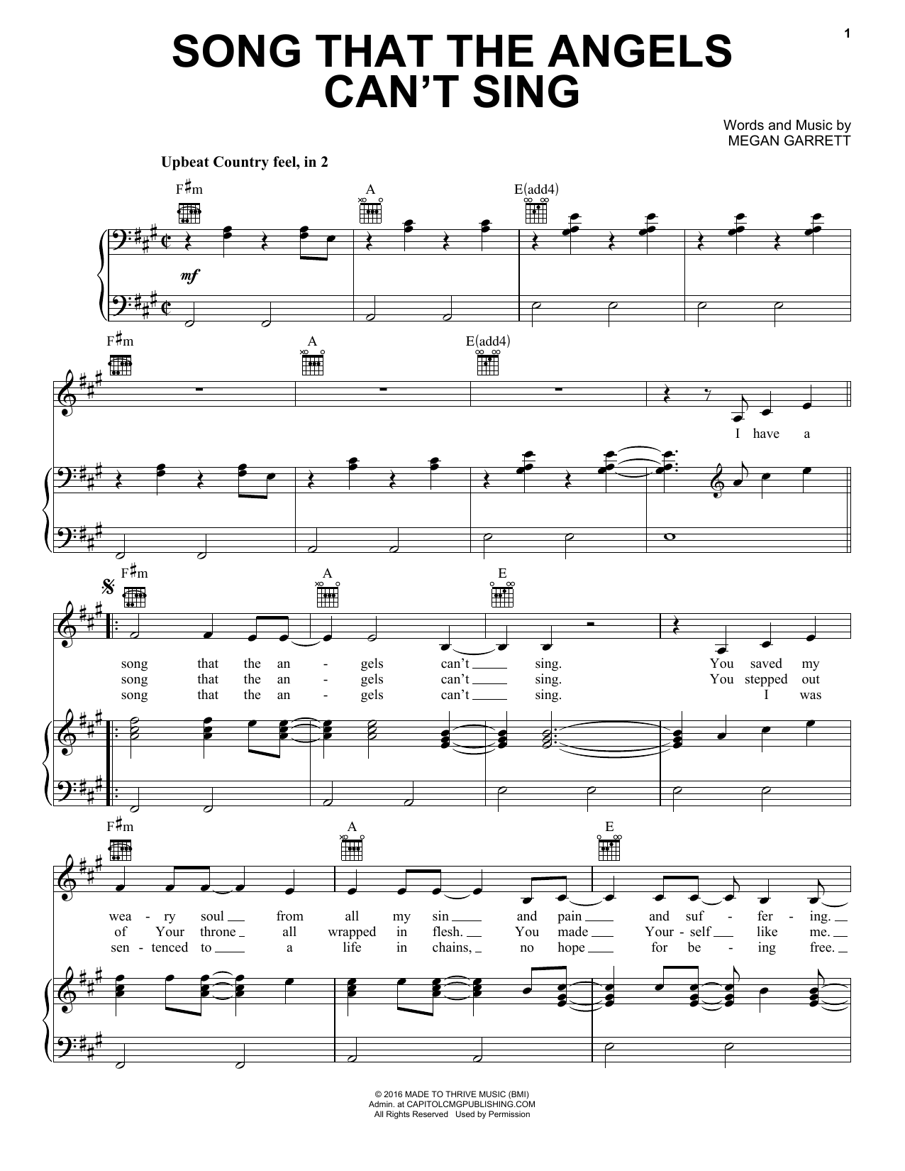 Download Casting Crowns Song That The Angels Can't Sing Sheet Music