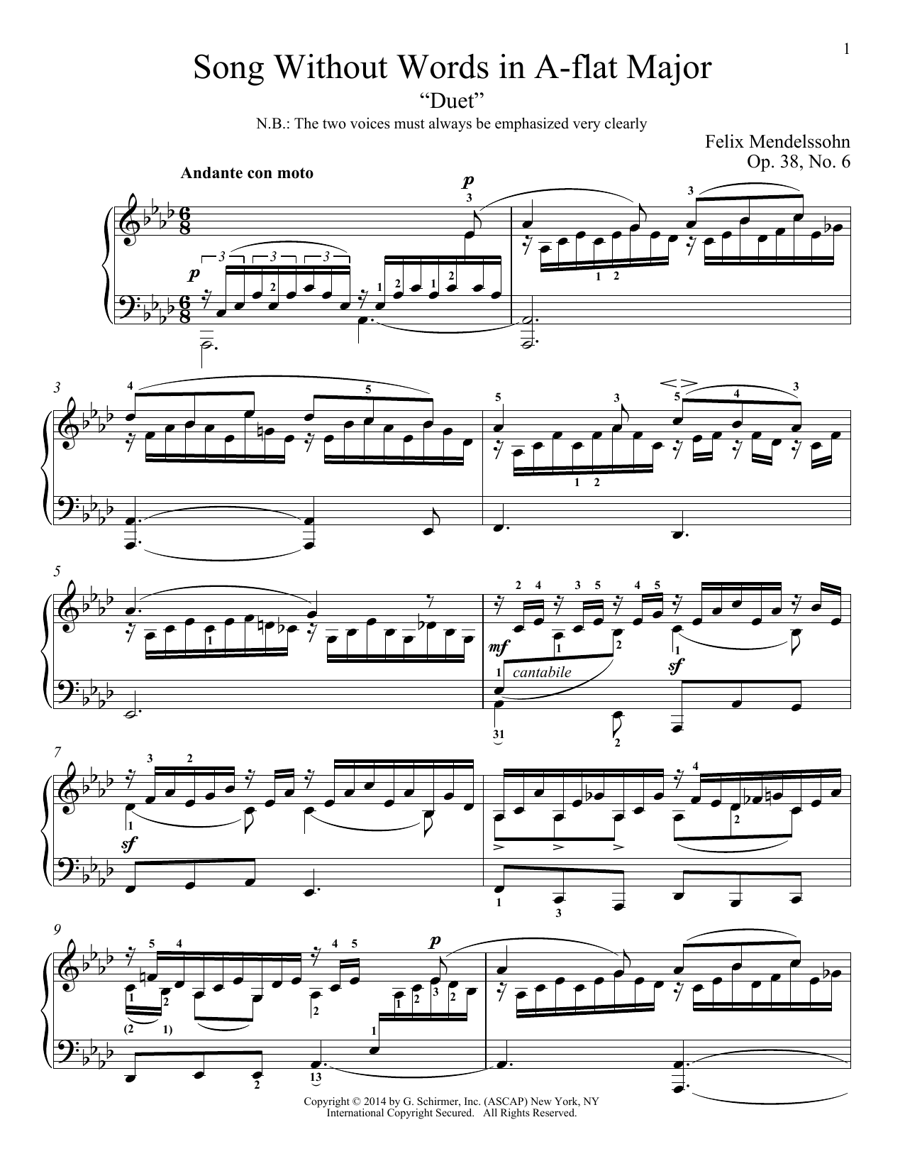 Download Immanuela Gruenberg Song Without Words In A-Flat Major, 