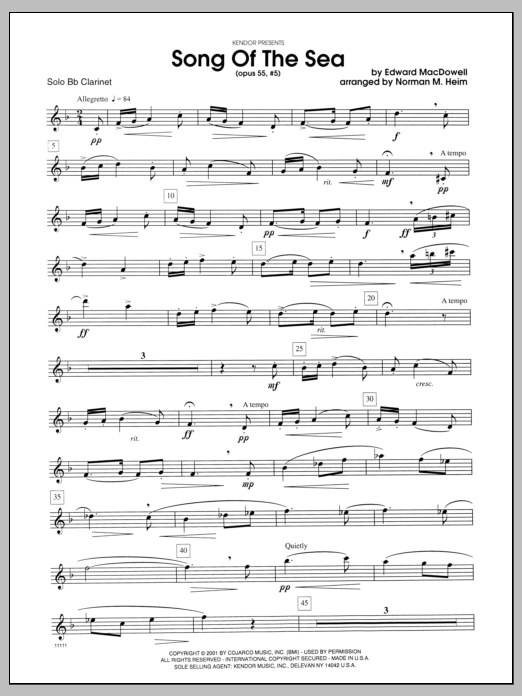 Download Heim Song of the Sea - Clarinet Sheet Music