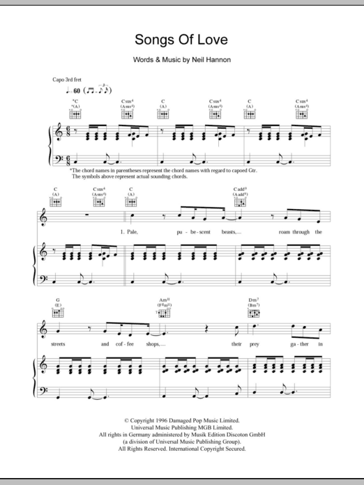 Download The Divine Comedy Songs Of Love Sheet Music