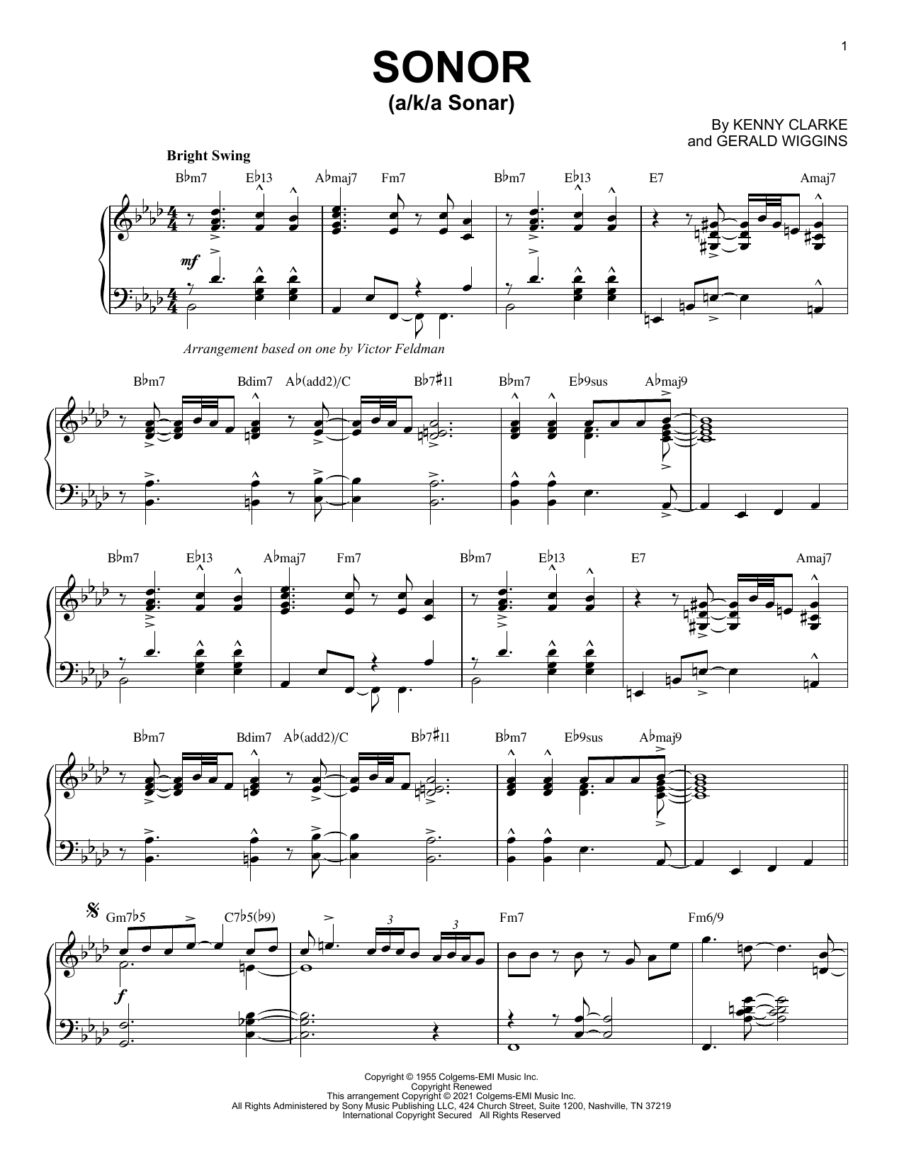 Download Kenny Clarke Sonor [Jazz version] (arr. Brent Edstro Sheet Music