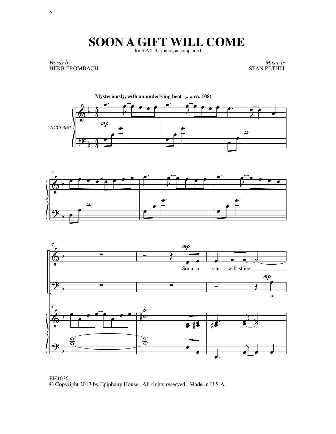 Download Stan Pethel Soon A Gift Will Come Sheet Music