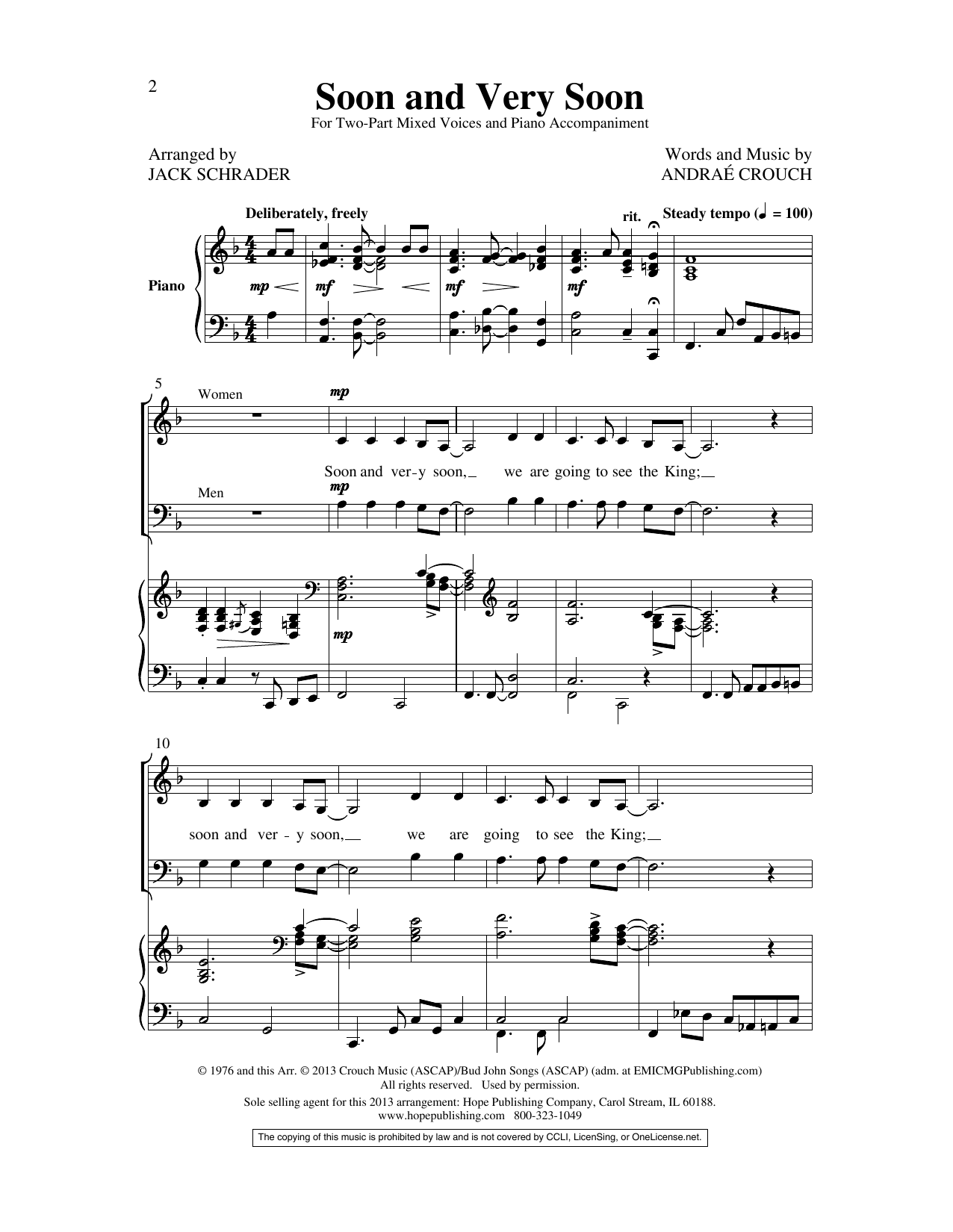 Download Andrae Crouch Soon and Very Soon (arr. Jack Schrader) Sheet Music