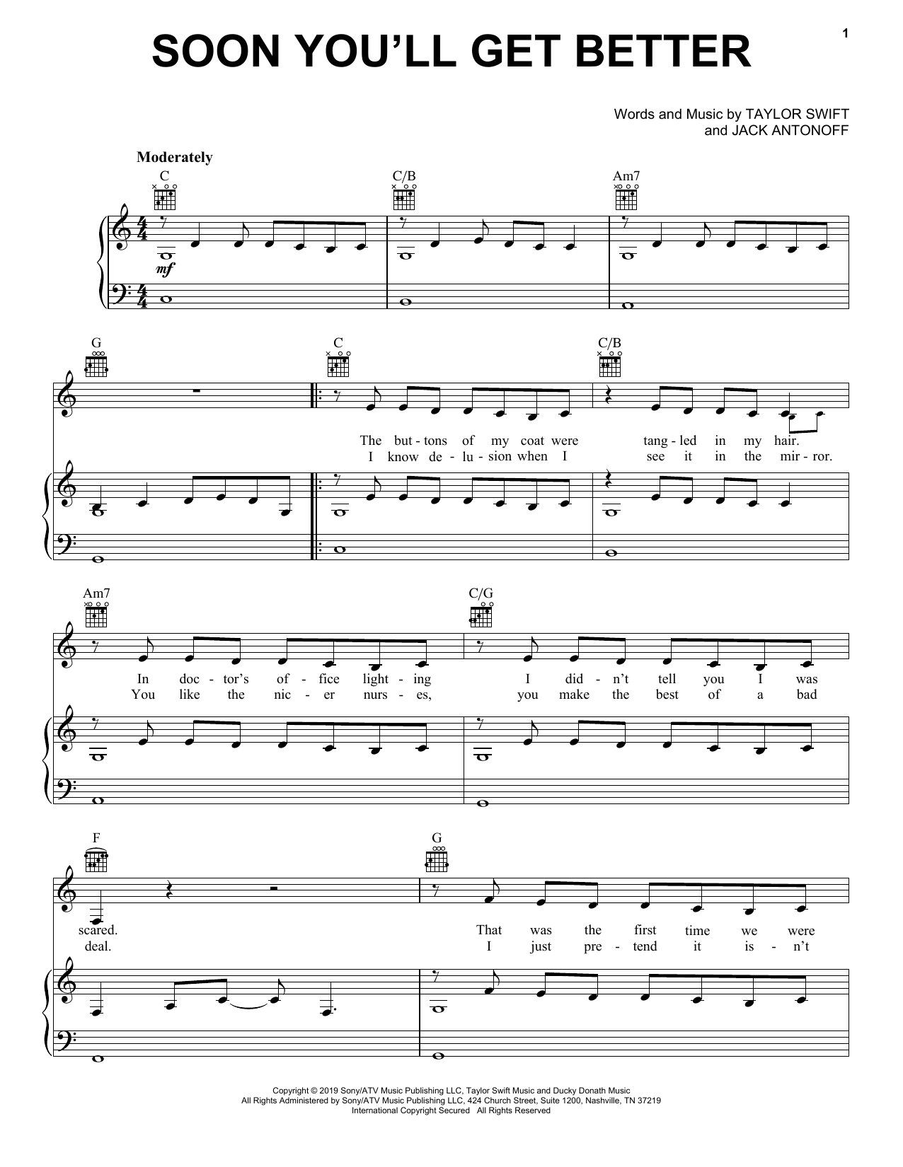 Download Taylor Swift Soon You'll Get Better (feat. Dixie Chi Sheet Music
