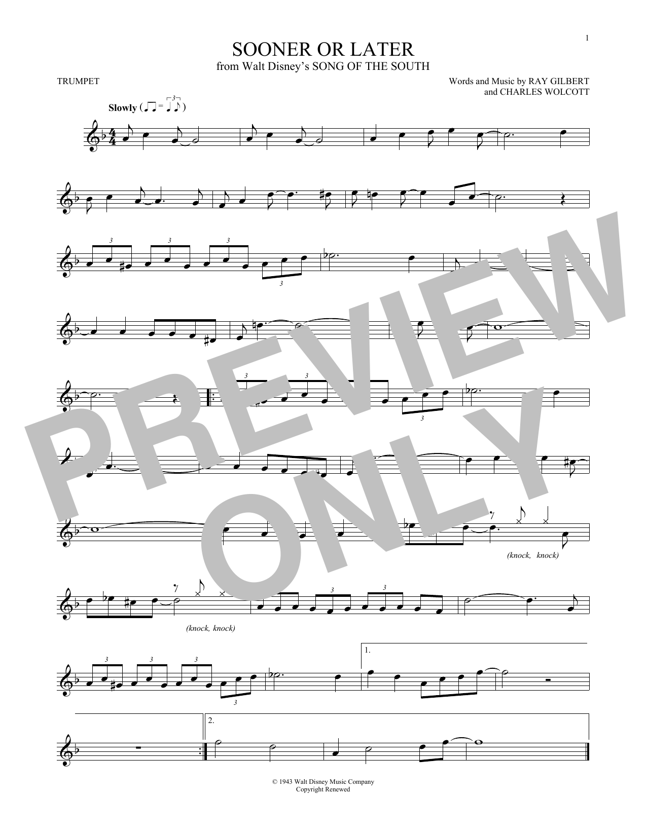 Download Ray Gilbert Sooner Or Later Sheet Music