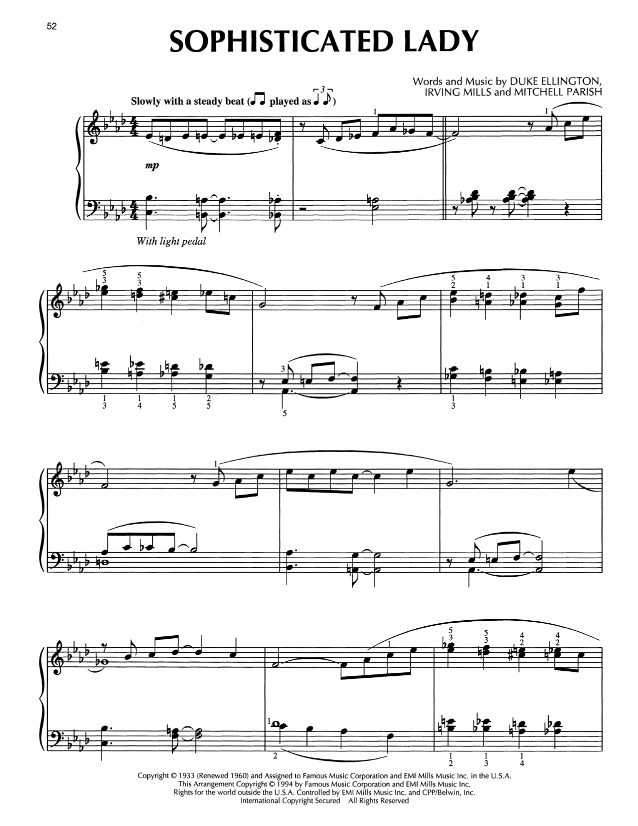 Download Duke Ellington Sophisticated Lady (arr. Bill Boyd) Sheet Music