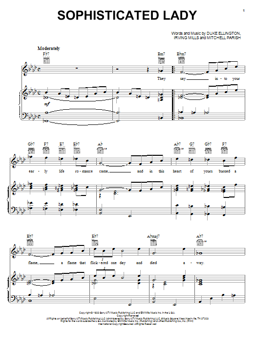 Duke Ellington Sophisticated Lady sheet music notes printable PDF score