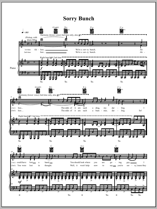 Download The Dresden Dolls Sorry Bunch Sheet Music
