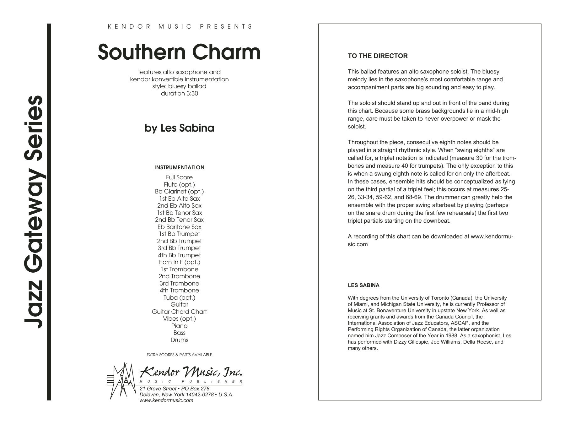 Download Les Sabina Southern Charm - Full Score Sheet Music