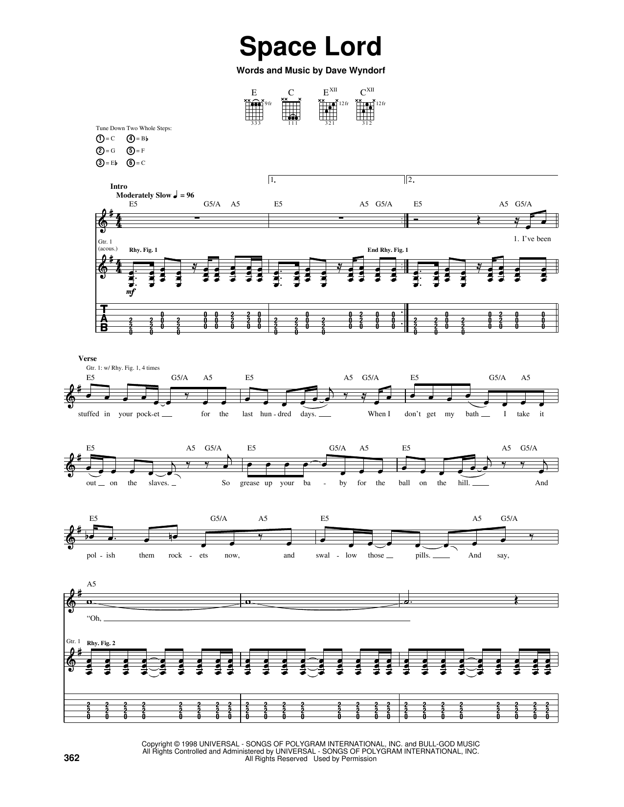 Download Monster Magnet Space Lord Sheet Music