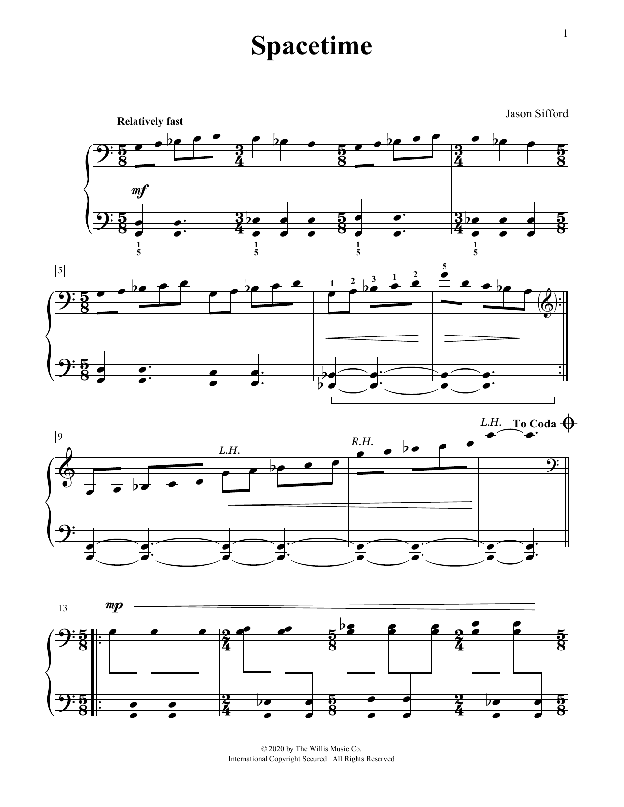 Download Jason Sifford Spacetime Sheet Music