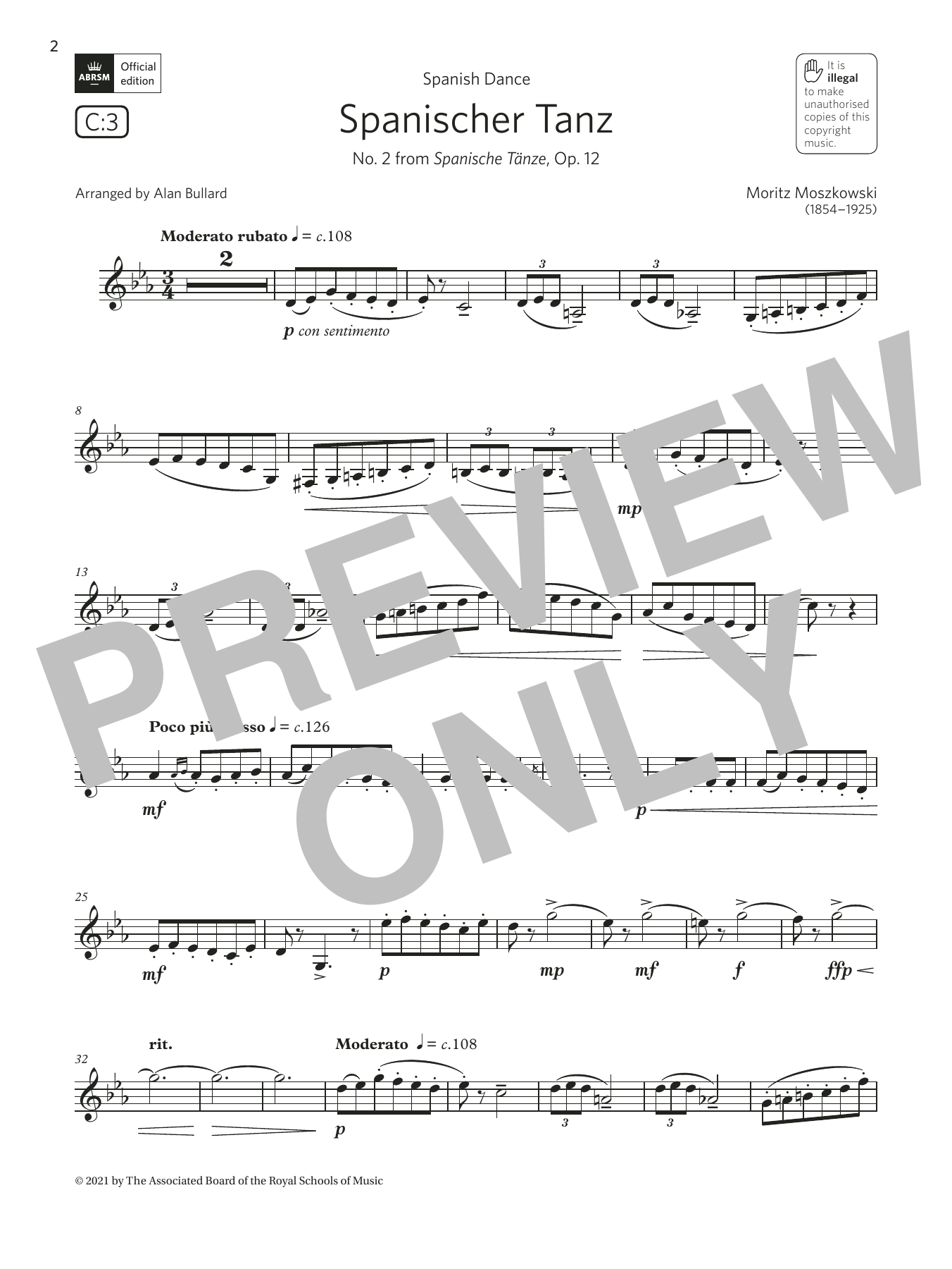 Download Moritz Moszkowski Spanischer Tanz (from Spanische Tänze) Sheet Music