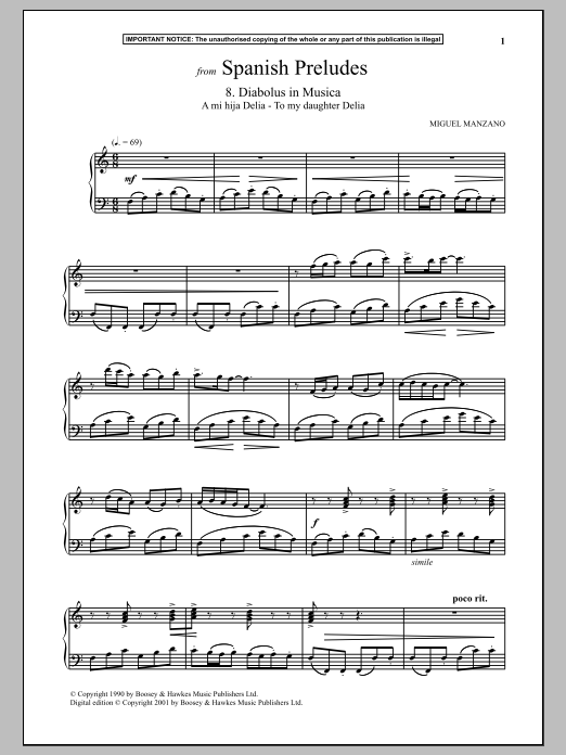 Download Miguel Manzano Spanish Preludes, 8. Diabolus In Musica Sheet Music