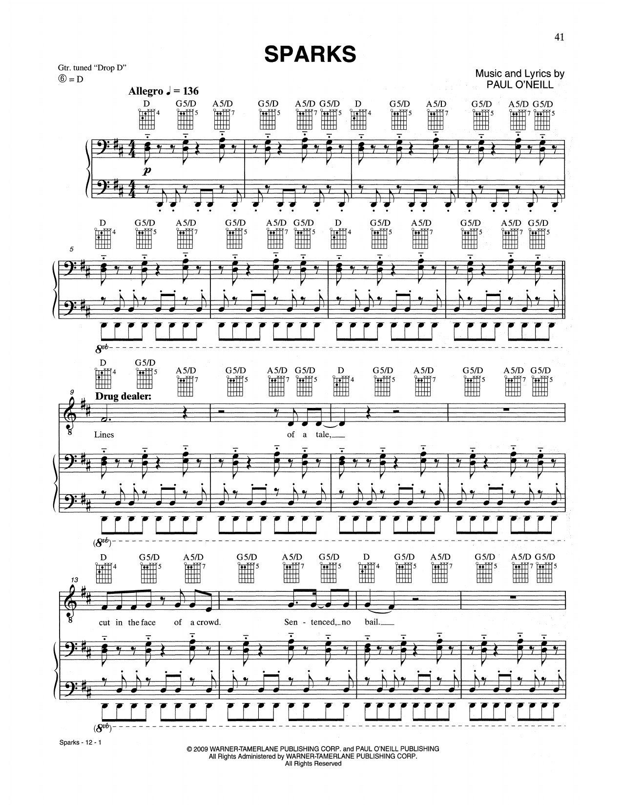 Download Trans-Siberian Orchestra Sparks Sheet Music