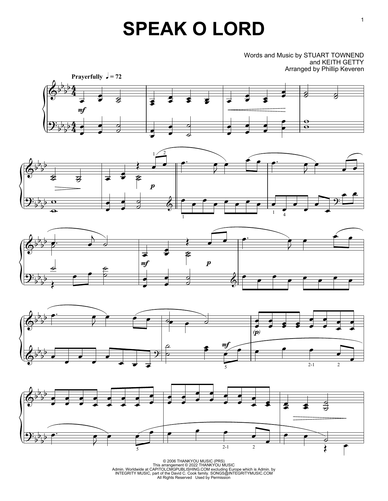 Download Keith & Kristyn Getty Speak O Lord [Classical version] (arr. Sheet Music