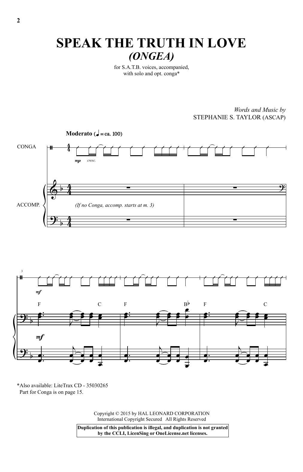 Download Stephanie S. Taylor Speak The Truth In Love (Ongea) Sheet Music