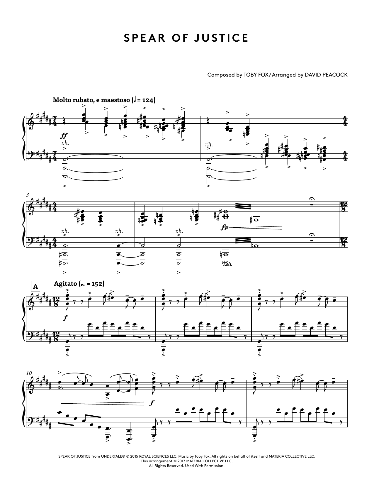 Download Toby Fox Spear of Justice (from Undertale Piano Sheet Music