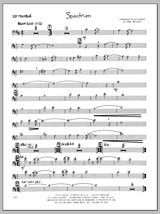 Download Bob Mintzer Spectrum - 1st Trombone Sheet Music