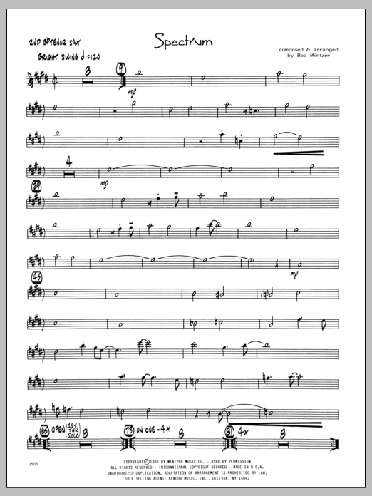 Download Bob Mintzer Spectrum - 2nd Bb Tenor Saxophone Sheet Music