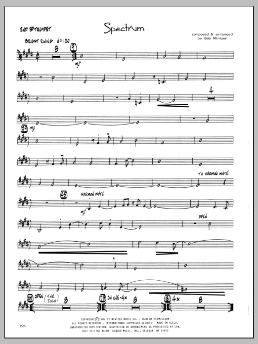 Download Bob Mintzer Spectrum - 2nd Bb Trumpet Sheet Music