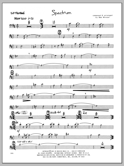 Download Bob Mintzer Spectrum - 2nd Trombone Sheet Music