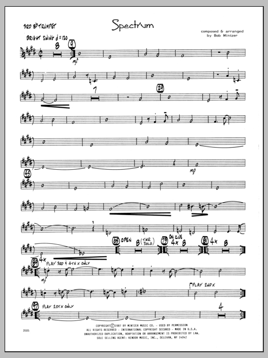 Download Bob Mintzer Spectrum - 3rd Bb Trumpet Sheet Music