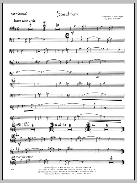 Download Bob Mintzer Spectrum - 3rd Trombone Sheet Music