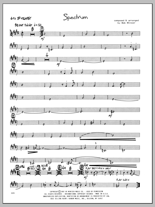 Download Bob Mintzer Spectrum - 4th Bb Trumpet Sheet Music