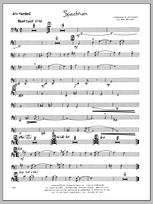 Download Bob Mintzer Spectrum - 4th Trombone Sheet Music