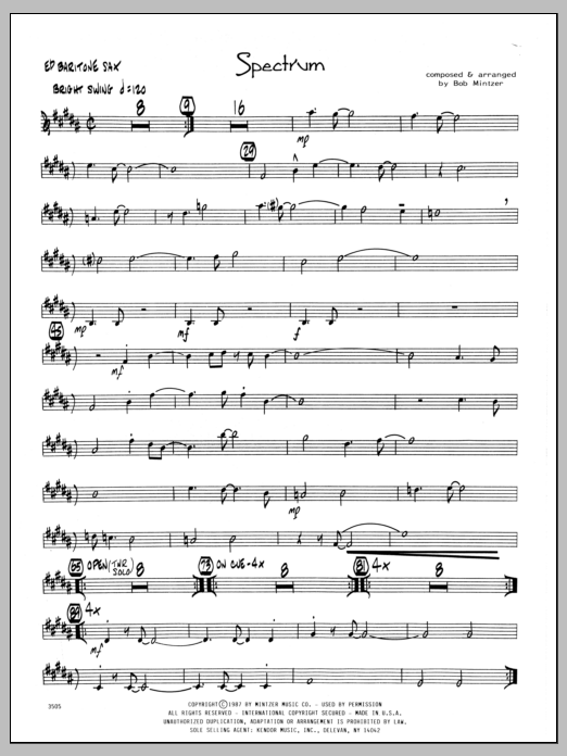 Download Bob Mintzer Spectrum - Eb Baritone Sax Sheet Music