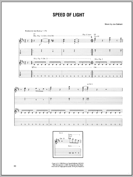 Download Joe Satriani Speed Of Light Sheet Music
