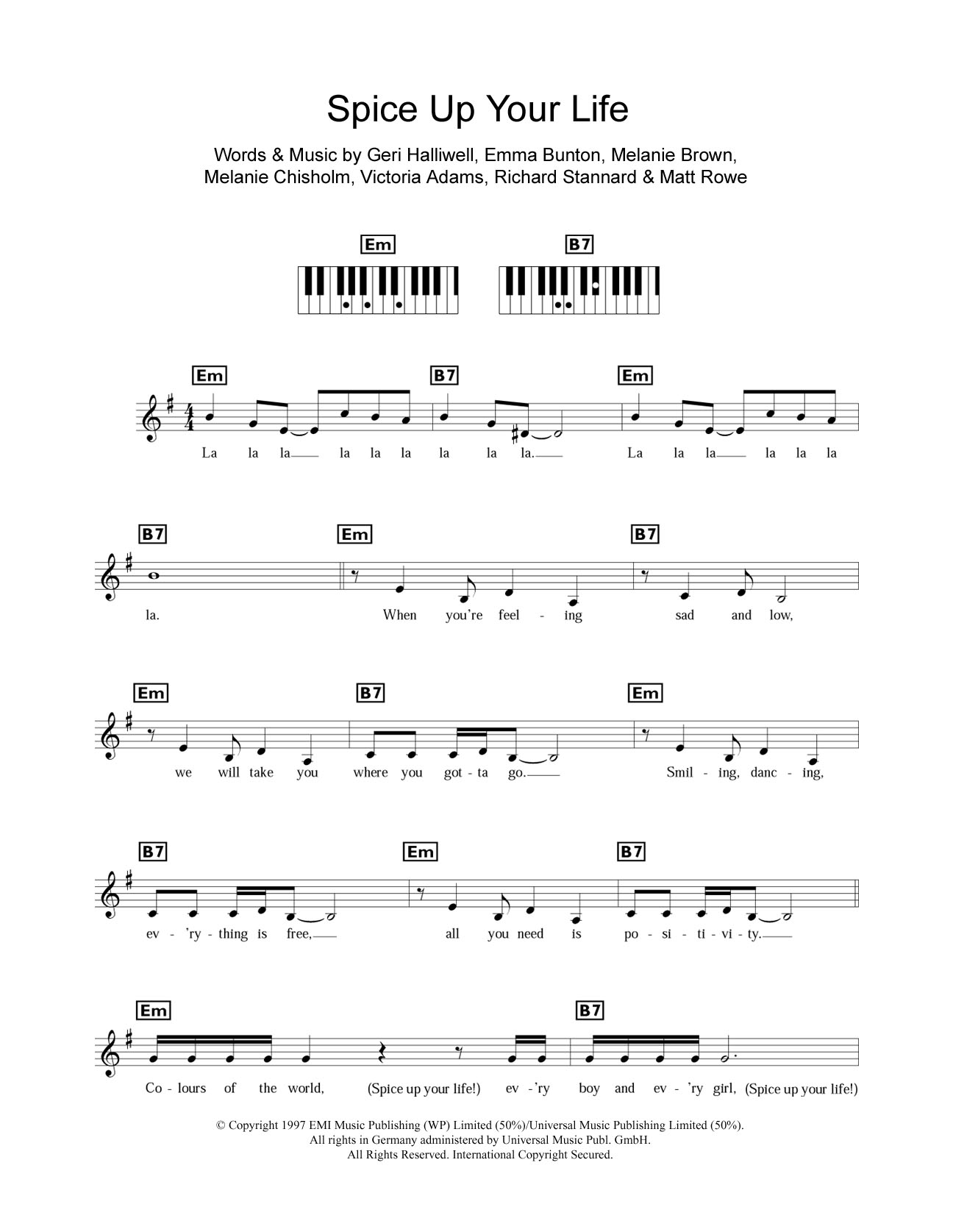 Download Spice Girls Spice Up Your Life Sheet Music