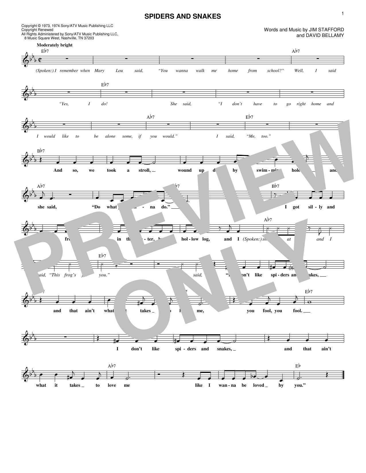 Download The Party Spiders And Snakes Sheet Music