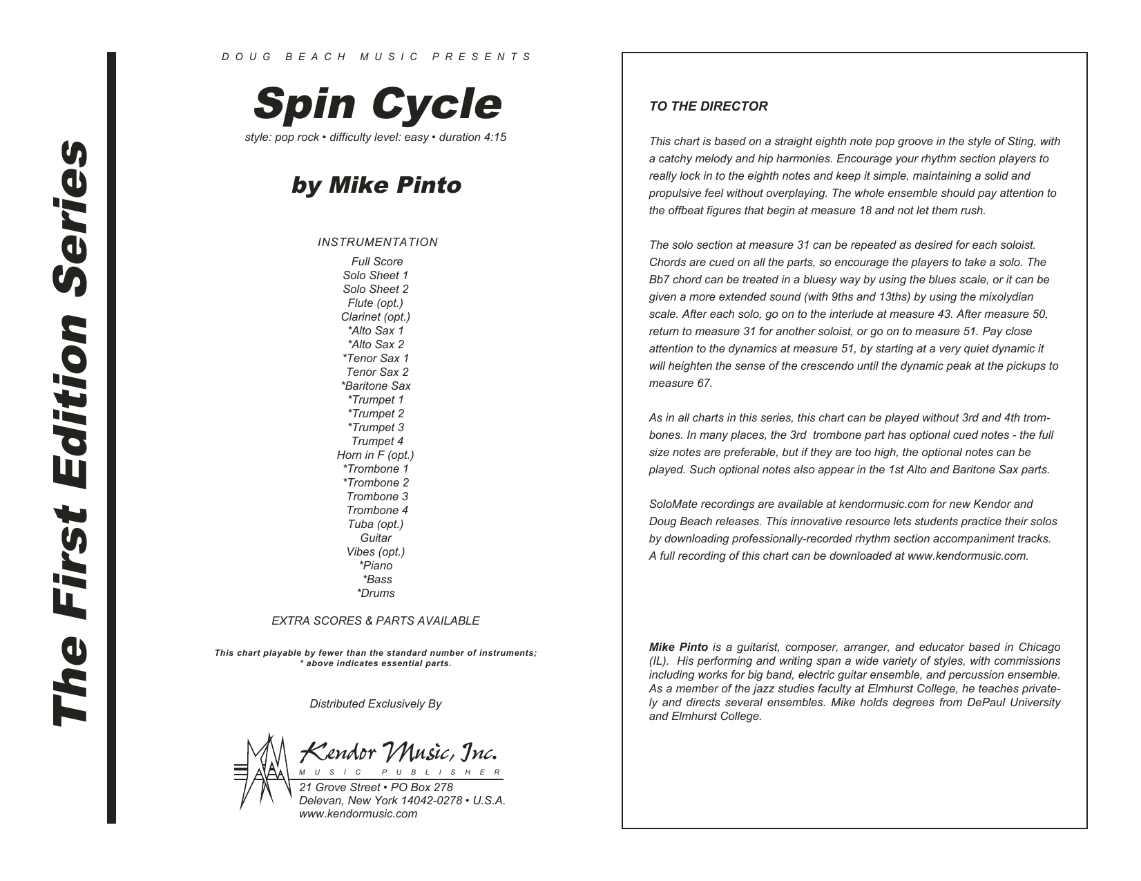 Download Mike Pinto Spin Cycle - Full Score Sheet Music