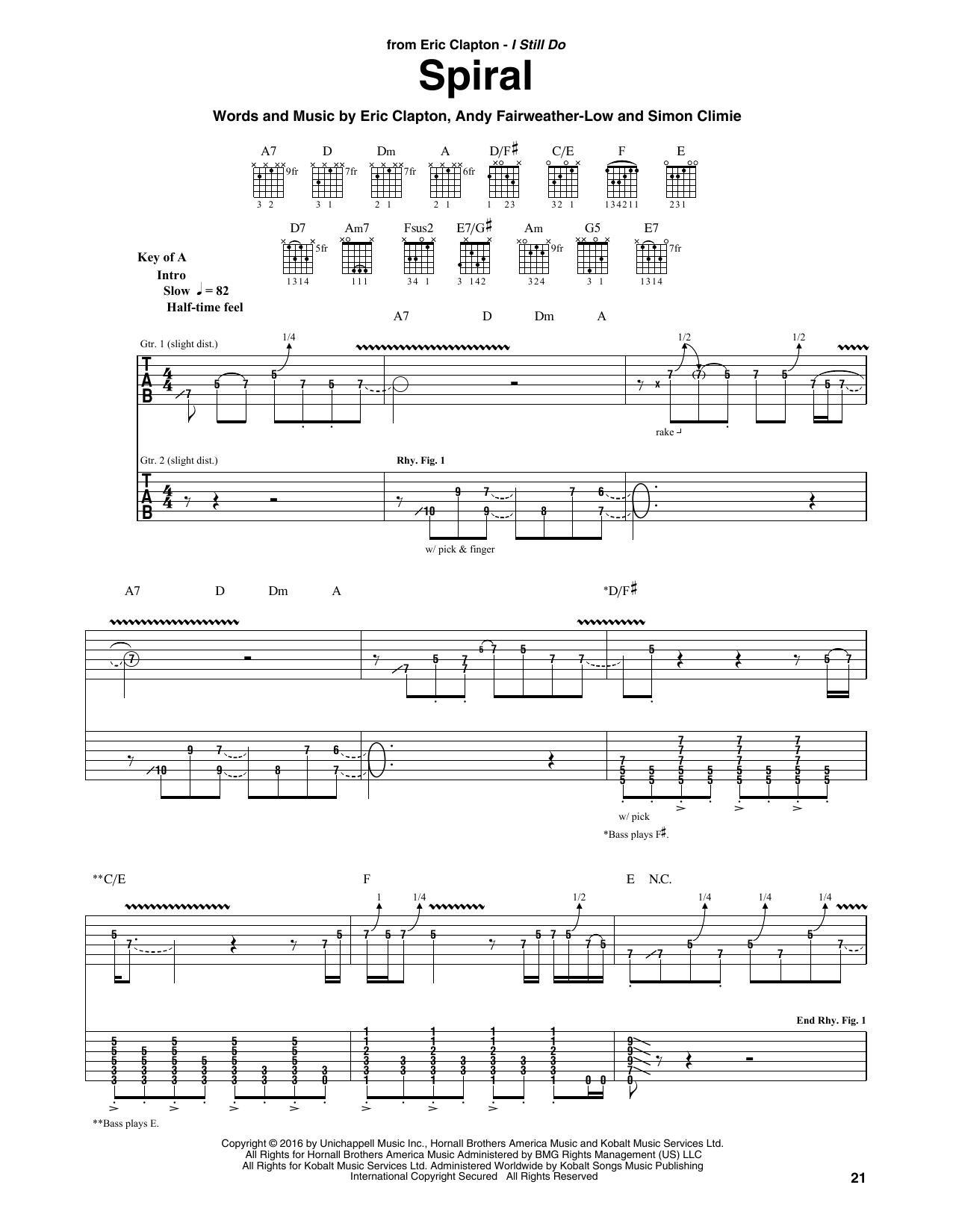 Download Eric Clapton Spiral Sheet Music