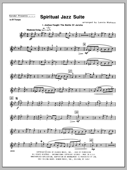 Download Niehaus Spiritual Jazz Suite - 1st Bb Trumpet Sheet Music