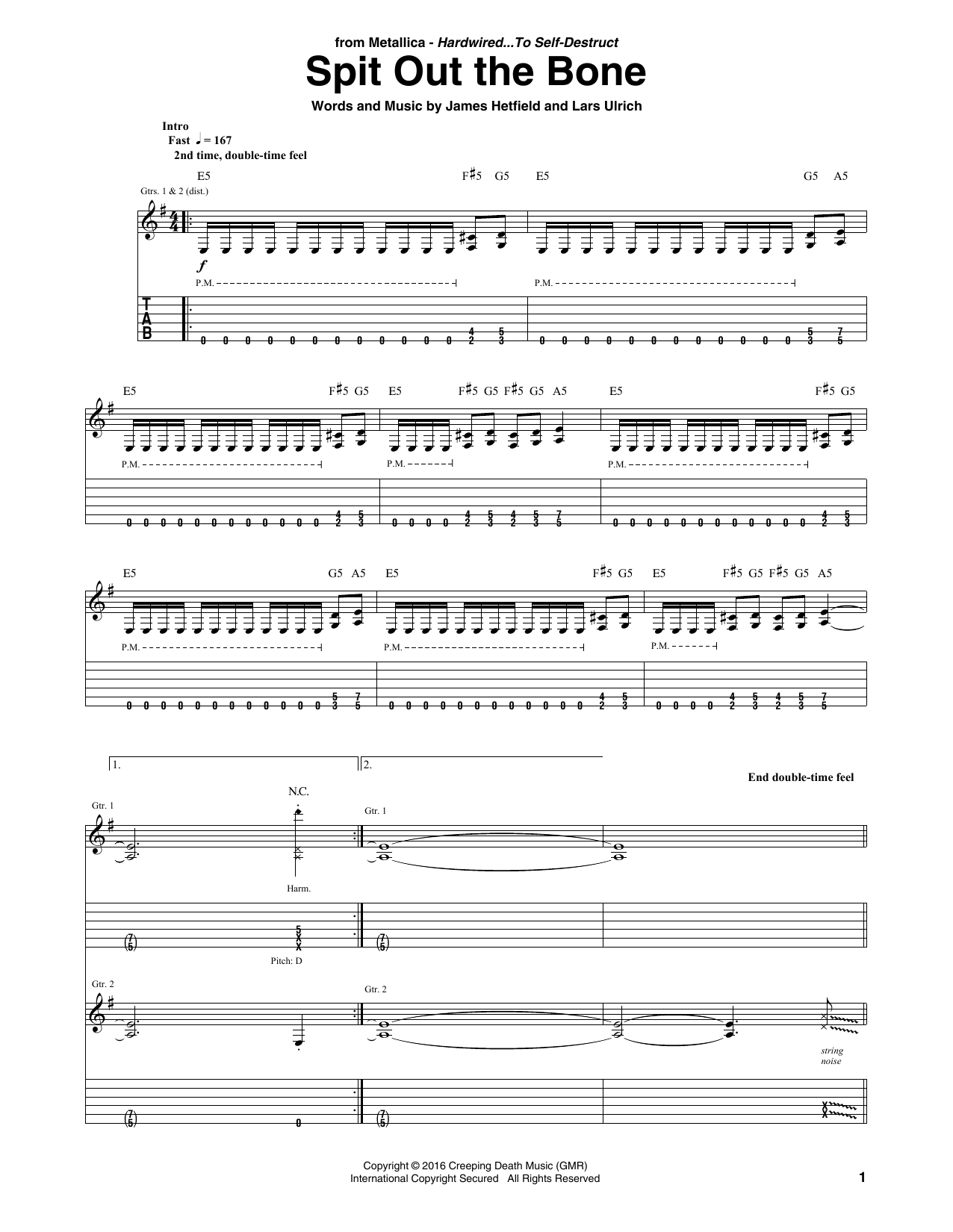 Download Metallica Spit Out The Bone Sheet Music