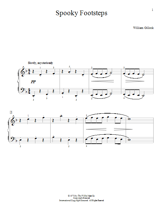 Download William Gillock Spooky Footsteps Sheet Music