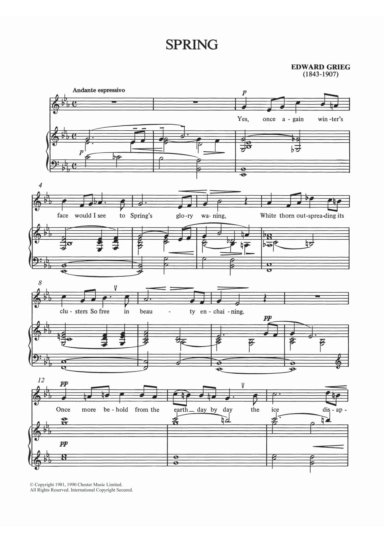 Download Edvard Grieg Spring Sheet Music