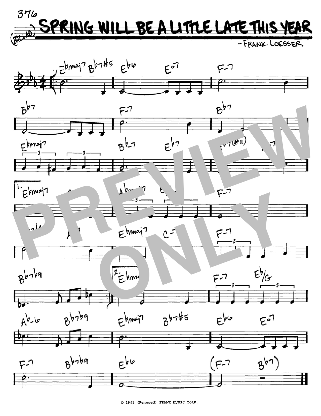 Download Frank Loesser Spring Will Be A Little Late This Year Sheet Music