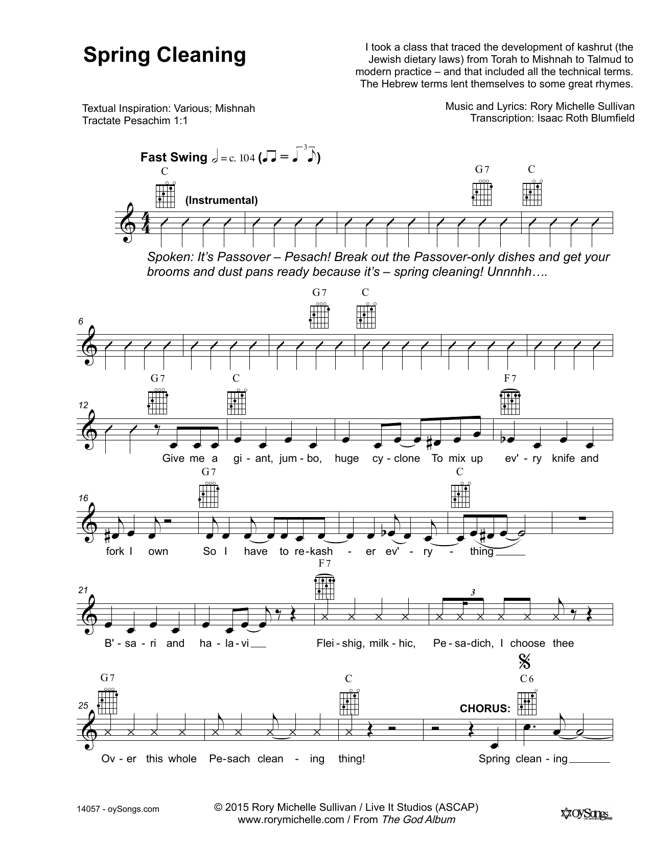 Download Rory Michelle Sullivan Spring Cleaning Sheet Music