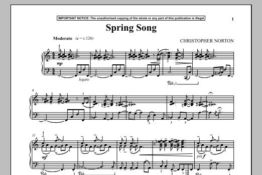 Download Christopher Norton Spring Song Sheet Music